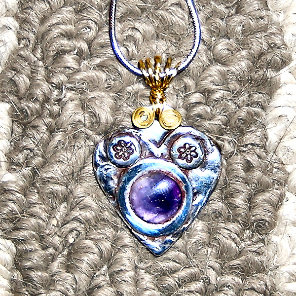 Sterling Silver Amethyst Zirconia Heart